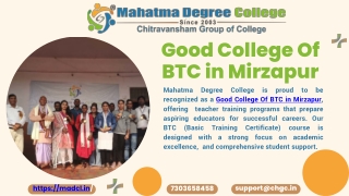 Good College Of BTC in Mirzapur