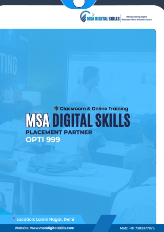 Best Digital Marketing Institute in Delhi | MSA Digital Skills