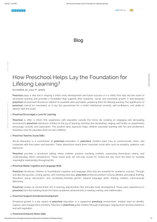 How Preschool Helps Lay the Foundation for Lifelong Learning_