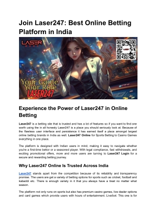 Join Laser247_ Best Online Betting Platform in India
