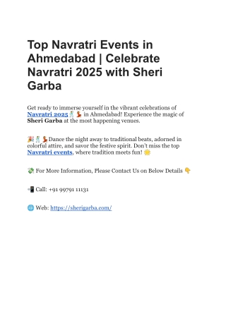 Top Navratri Events in Ahmedabad _ Celebrate Navratri 2025 with Sheri Garba