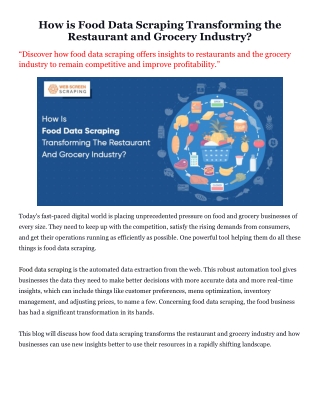 How Food Data Scraping Is Transforming the Restaurant and Grocery Industry