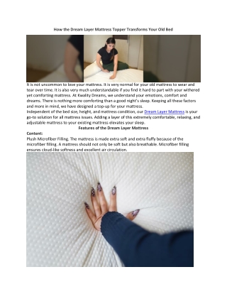 Kwalitydreams-How the Dream Layer Mattress Topper Transforms Your Old Bed