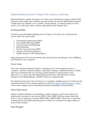 Digital Marketing Career in Nepal