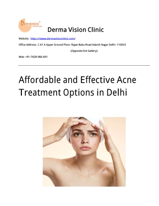 Acne Treatment in Delhi