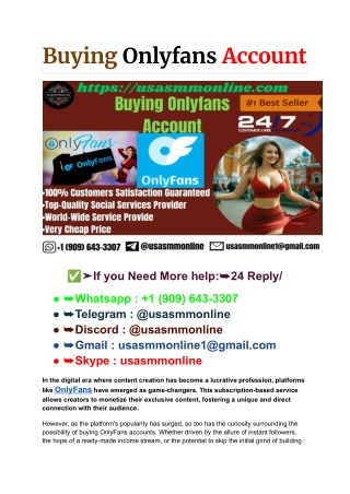 Buying Onlyfans Account