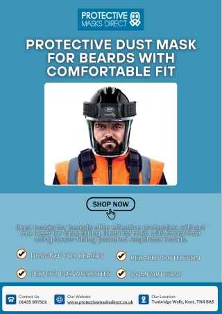 Protective Dust Mask for Beards with Comfortable Fit