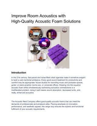 Improve Room Acoustics with High-Quality Acoustic Foam Solutions
