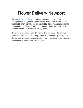 Flower Delivery Newport