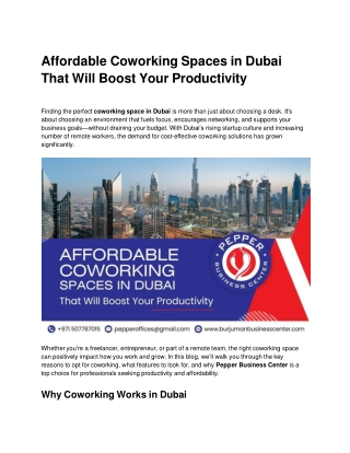 Affordable Coworking Spaces in Dubai That Will Boost Your Productivity (1)