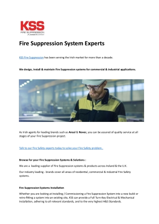 Fire Suppression System Experts - KSS Fire Suppression