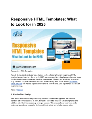Responsive HTML Templates What to Look for in 2025