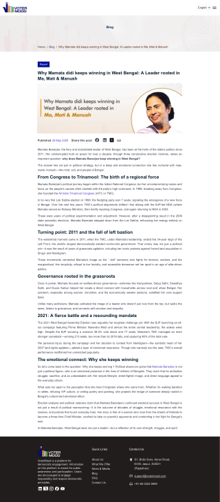 Why Mamata didi keeps winning in West Bengal