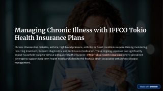 Chronic Care Simplified: Health Protector & Family Plans from IFFCO Tokio