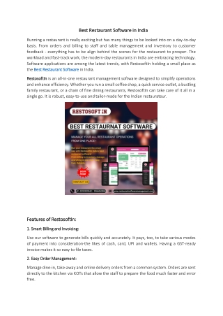 Best Restaurant Software in India