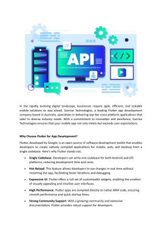 Flutter app development