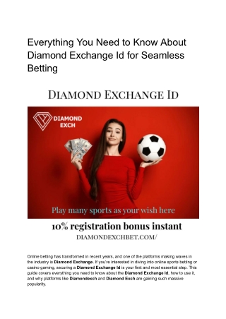 Diamond Exchange Id