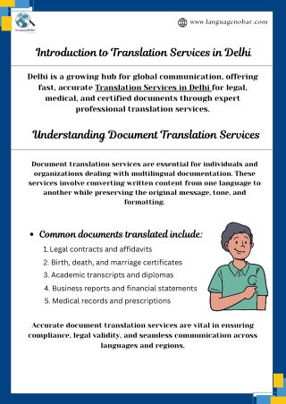 Translation Services in Delhi