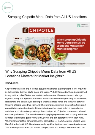 Why Scraping Chipotle Menu Data from All US Locations Matters for Market Insights