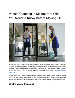 Vacate Cleaning in Melbourne_ What You Need to Know Before Moving Out
