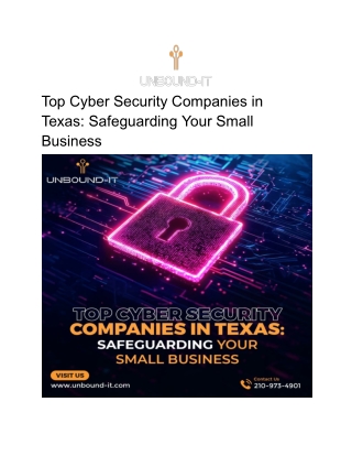 Top Cyber Security Companies in Texas_ Safeguarding Your Small Business