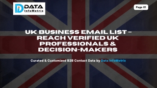 Verified UK Business Email List by Data InfoMetrix – Targeted B2B Leads