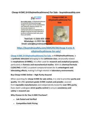 Cheap 4-EMC (4-Ethylmethcathinone) For Sale - buymdmasafely