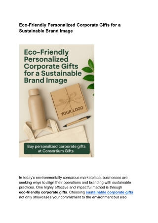 Eco-Friendly Personalized Corporate Gifts for a Sustainable Brand Image