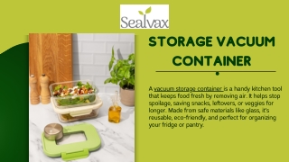 Storage Vacuum Container: Freshness That Lasts