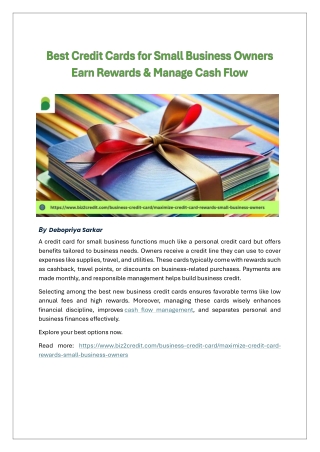 Best Credit Cards for Small Business Owners – Earn Rewards & Manage Cash Flow