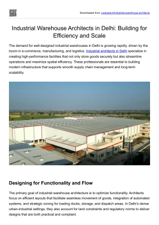 Industrial Warehouse Architects in Delhi- Building for Efficiency and Scale