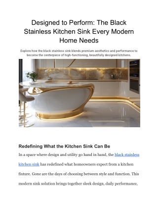 Designed to Perform the Black Stainless Kitchen Sink Every Modern Home Needs