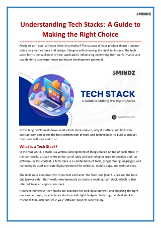Understanding Tech Stacks A Guide to Making the Right Choice
