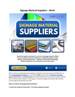 Signage Material Suppliers