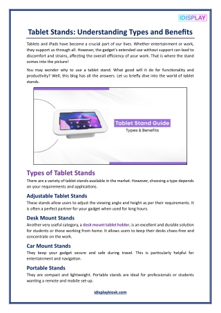 Tablet Stands - Understanding Types and Benefits