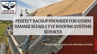 Perfect Backup Provider for Storm Damage is Eagle Eye Roofing Systems Services