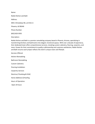 Noble Kitchen and Bath