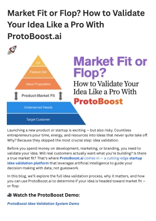Market Fit or Flop? How to Validate Your Idea Like a Pro With ProtoBoost.ai