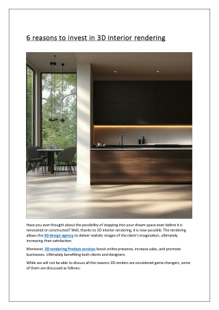 6 reasons to invest in 3D interior