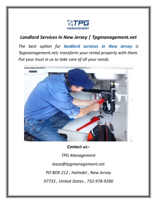 Landlord Services In New Jersey | Tpgmanagement.net