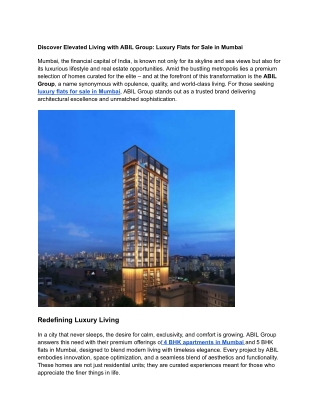 Discover Elevated Living with ABIL Group_ Luxury Flats for Sale in Mumbai