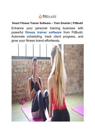 Smart Fitness Trainer Software – Train Smarter _ FitBudd