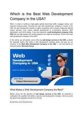 Which is the Best Web Development Company in the USA