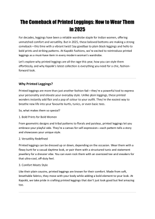 The Comeback of Printed Leggings