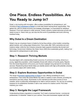 One Place. Endless Possibilities. Are You Ready to Jump In_