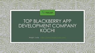 Top blackberry app development company kochi