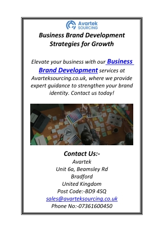 Business Brand Development Strategies for Growth