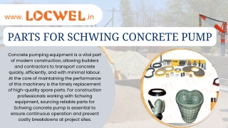 Parts for Schwing Concrete Pump Ensuring Long-Term Performance and Reliability