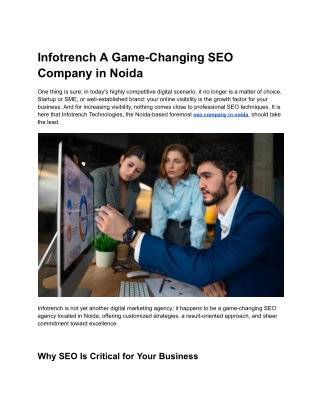 Infotrench_ A Game-Changing SEO Company in Noida