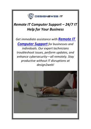 Remote IT Computer Support – 24/7 IT Help for Your Business
